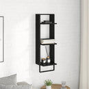 Væghylde med hylde Sort eg 30 x 25 x 100 cm Konstrueret træ