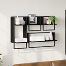 Væghyldesæt 4 pcs Sort eg 65 x 25 x 30 cm Konstrueret træ