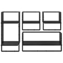 Væghyldesæt 4 pcs Sort eg 65 x 25 x 30 cm Konstrueret træ