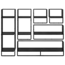 Væghyldesæt 6 pcs Sort eg 100 x 25 x 30 cm Konstrueret træ