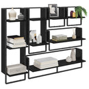 Væghyldesæt 6 pcs Sort eg 100 x 25 x 30 cm Konstrueret træ