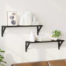 Væghylder 2 stk. Sort eg 60 x 15 x 15,5 cm Konstrueret træ