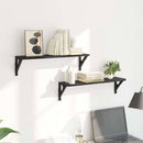 Væghylder 2 stk. Sort eg 60 x 15 x 15,5 cm Konstrueret træ