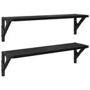 Væghylder 2 stk. Sort eg 60 x 15 x 15,5 cm Konstrueret træ