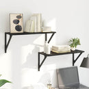 Væghylder 2 stk. Sort eg 60 x 25 x 25,5 cm Konstrueret træ