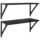 Væghylder 2 pcs Sort eg 60 x 25 x 25,5 cm Konstrueret træ