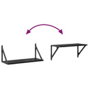 Væghylder 2 stk. Sort eg 60 x 25 x 25,5 cm Konstrueret træ