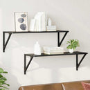 Væghylder 2 stk. Sort eg 80 x 25 x 25,5 cm Konstrueret træ