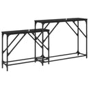 Konsolbord 2 pcs Sort eg 100 x 28 x 75 cm Konstrueret træ