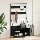 Tøjstativ med hylde Sort eg 100 x 41 x 184 cm Konstrueret træ