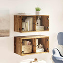 Væggeskabe 2 pcs Gammelt træ 68 x 37 x 35 cm Konstrueret træ