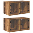Væggeskabe 2 pcs Gammelt træ 68 x 37 x 35 cm Konstrueret træ