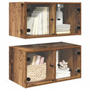 Væggeskabe 2 pcs Gammelt træ 68 x 37 x 35 cm Konstrueret træ