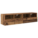 TV Væghylder 2 pcs Gammelt træ 60 x 30 x 30 cm Konstrueret træ