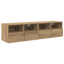 TV Væghylder Vægmonteret 2 pcs Artisan Egetræ 60 x 30 x 30 cm