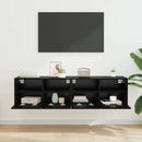 TV Væghylder 2 pcs Sort eg 60 x 30 x 30 cm Konstrueret træ