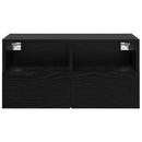 TV Væghylder 2 pcs Sort eg 60 x 30 x 30 cm Konstrueret træ