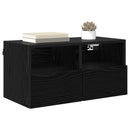 TV Væghylder 2 pcs Sort eg 60 x 30 x 30 cm Konstrueret træ