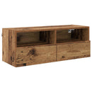 TV Væghylder 2 pcs Gammelt træ 80 x 30 x 30 cm Konstrueret træ