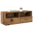 TV Væghylder 2 pcs Gammelt træ 80 x 30 x 30 cm Konstrueret træ