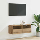 TV vægskab 80 x 30 x 30 cm Artisan Egetræ Konstrueret træ
