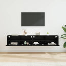 TV Væghylder 2 pcs Sort eg 80 x 30 x 30 cm Konstrueret træ