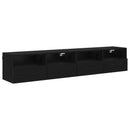 TV Væghylder 2 pcs Sort eg 80 x 30 x 30 cm Konstrueret træ