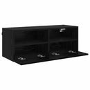 TV Væghylder 2 pcs Sort eg 80 x 30 x 30 cm Konstrueret træ