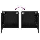 TV vægskab Vægmonteret Sort eg 40,5x30x40cm Konstrueret træ