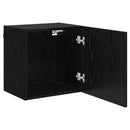 TV Væghylder 2 pcs Sort eg 40,5x30x40cm Konstrueret træ