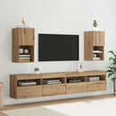 Væghængt TV Skab med LED Artisan Egetræ 30,5 x 30 x 60 cm