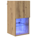 Væghængt TV Skab med LED Artisan Egetræ 30,5 x 30 x 60 cm