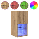 Væghængt TV Skab med LED Artisan Egetræ 30,5 x 30 x 60 cm