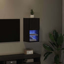 Væghængt TV Skab Sort eg 30,5 x 30 x 60 cm Konstrueret træ