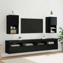 Væghængte TV skabe med LED 2 pcs Sort eg 30,5 x 30 x 60 cm