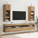 Væghængt TV Skab med LED Artisan Egetræ 30,5 x 30 x 90 cm