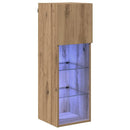 Væghængt TV Skab med LED Artisan Egetræ 30,5 x 30 x 90 cm