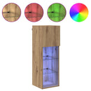 Væghængt TV Skab med LED Artisan Egetræ 30,5 x 30 x 90 cm