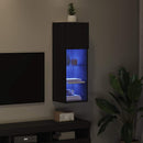 Væghængt TV Skab Sort eg 30,5 x 30 x 90 cm Konstrueret træ