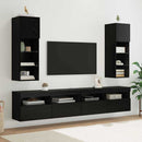 Væghængt TV Skab Sort eg 30,5 x 30 x 90 cm Konstrueret træ