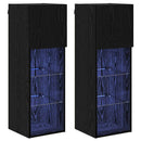 Væghængte TV skabe med LED 2 pcs Sort eg 30,5 x 30 x 90 cm