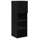 Væghængte TV skabe med LED 2 pcs Sort eg 30,5 x 30 x 90 cm