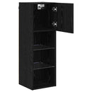 Væghængte TV skabe med LED 2 pcs Sort eg 30,5 x 30 x 90 cm