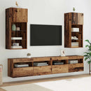 Væghængte TV skabe med LED 2 pcs Gammelt træ 40,5 x 30 x 90 cm