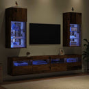Væghængte TV skabe med LED 2 pcs Gammelt træ 40,5 x 30 x 90 cm