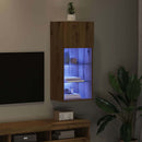 Væghængt TV Skab med LED Artisan Egetræ 40,5 x 30 x 90 cm