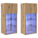 Væghængte TV skabe 2 pcs Artisan Egetræ 40,5 x 30 x 90 cm