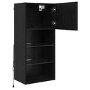 Væghængte TV skabe med LED 2 pcs Sort eg 40,5 x 30 x 90 cm