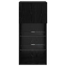 Væghængte TV skabe med LED 2 pcs Sort eg 40,5 x 30 x 90 cm