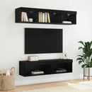 TV-møbelsæt med LED Sort eg 60 x 30 x 30 cm Konstrueret træ